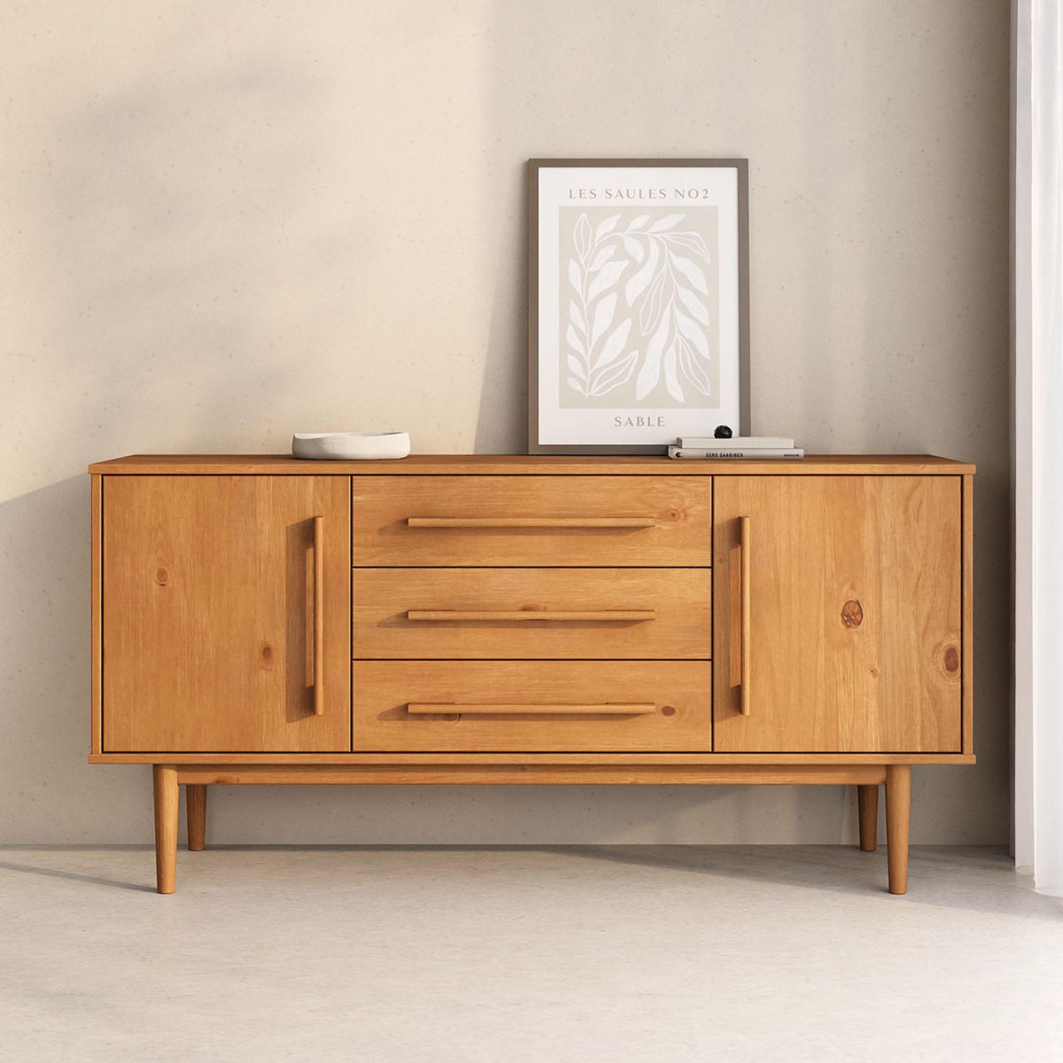 SIDEBOARD TECCA - Eichefarben, Holz (145/71/43cm) - IDIMEX