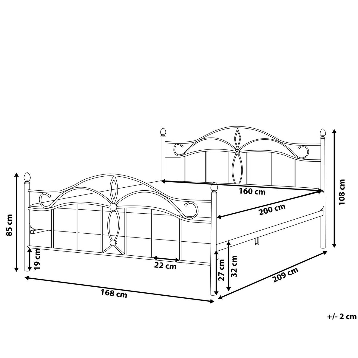 METALLBETT 160/200cm Weiß Antlia - Weiß, Metall (160/200cm) - Beliani