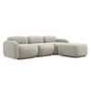 ECKSOFA Beidseitig Chenille Stoff Grau - Silberfarben/Braun, Holz/Textil (270/190cm) - Makamii