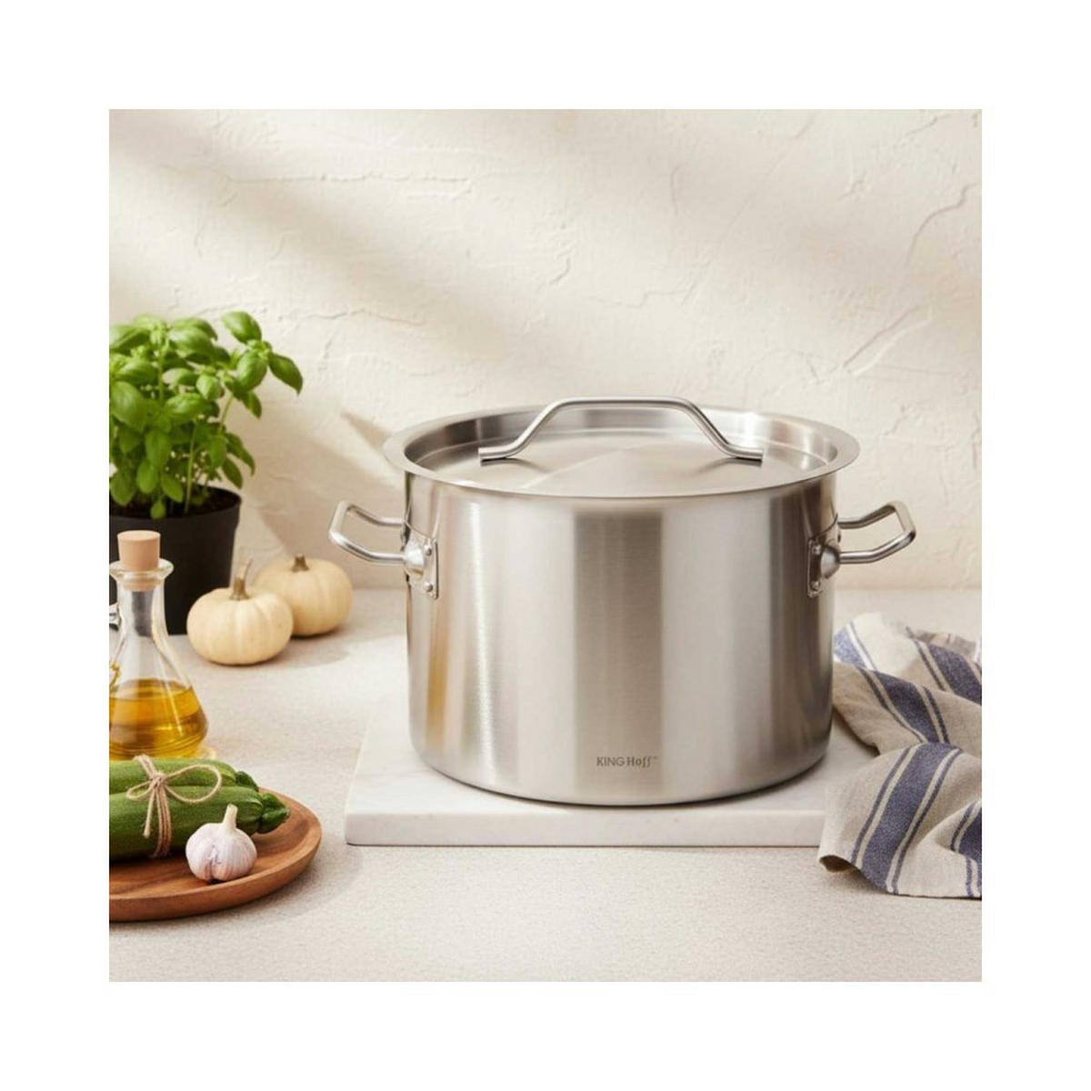 TOPF Silber 32/32/22 cm KH2023 - Silberfarben, Metall (32cm) - Kinghoff 