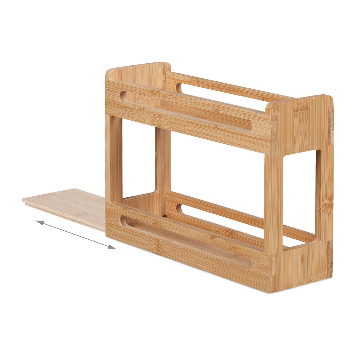 GEWÜRZREGAL - Hellbraun, Holz (30.5/21.5/10.5cm) - Relaxdays