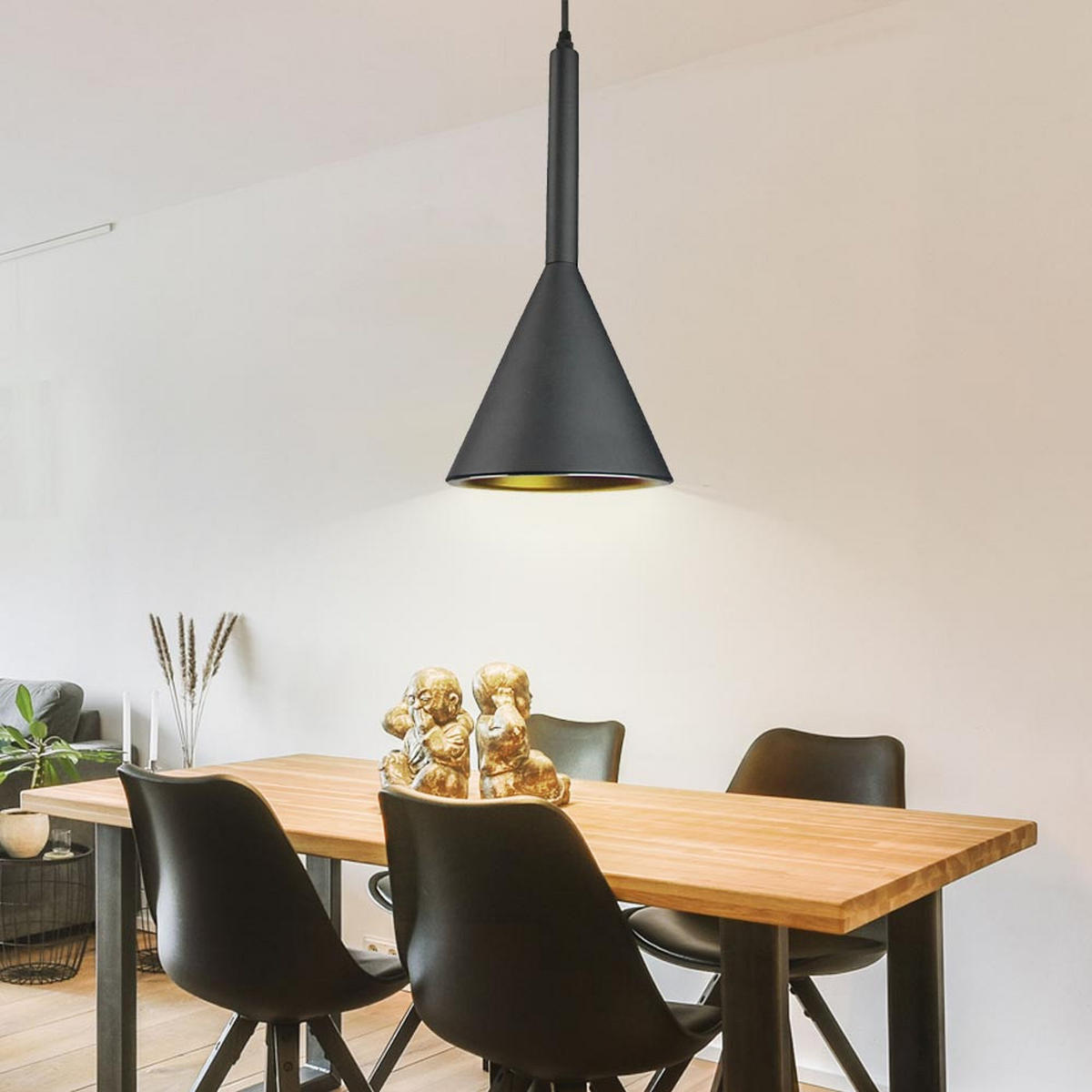 LED HÄNGELEUCHTE Schwarz Gold - Schwarz, Metall (16/35/108cm)