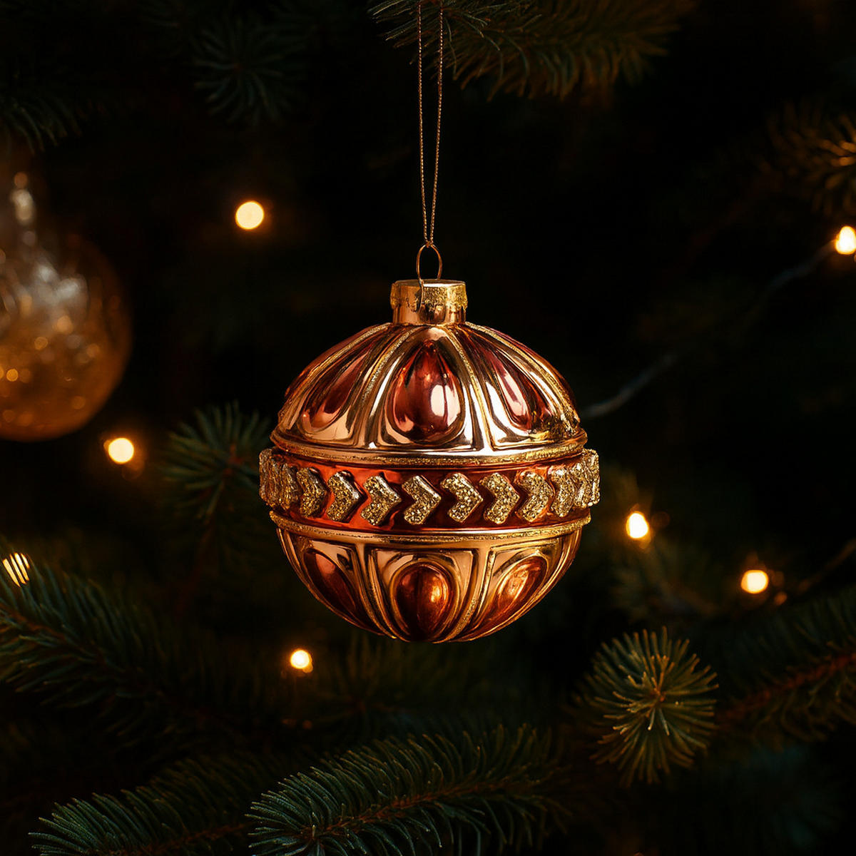 WEIHNACHTSKUGEL Glas FLORETTO, 9x10,5 cm, Rot, Christbaumkugeln, Weihnachtsdeko Xmas, Christmas Deko - Rot, Glas (9/10.5/9cm) - home&you