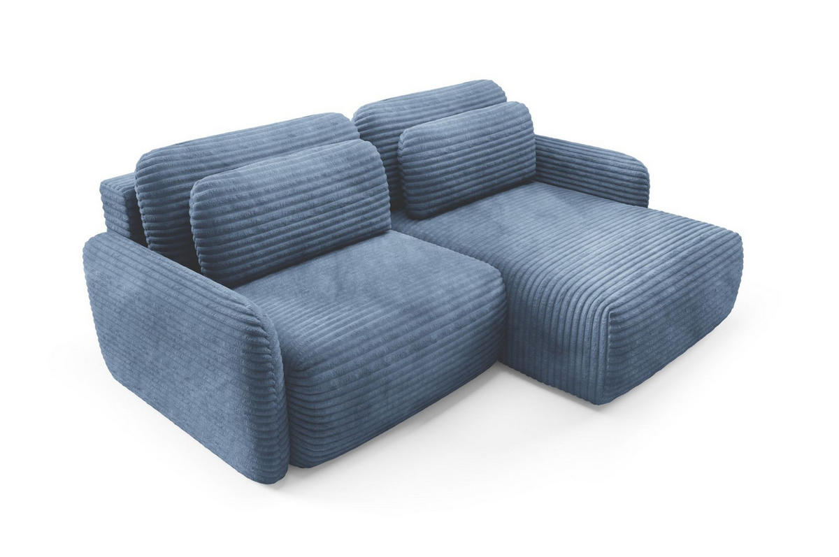 ECKSOFA Simone Mit Schlaffunktion - Blau, Holzwerkstoff/Textil (165/240cm) - Fun Möbel