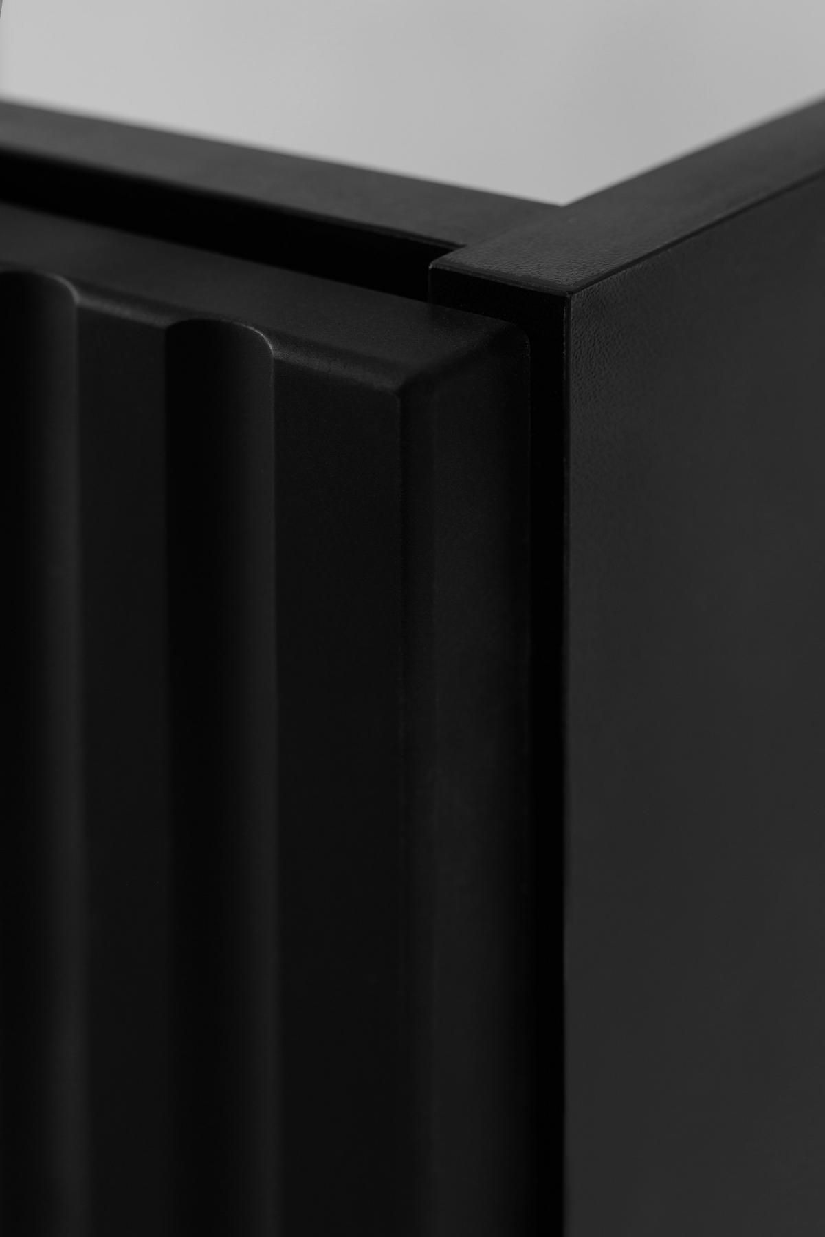 WASCHBECKUNTERSCHRANK FLOW + Platte Schwarz matt 140/57/46 cm - Schwarz, Holzwerkstoff (140/57/46cm) - Rodan