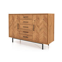 KOMMODE BREIT LEON Wildeiche - Wildeiche, Holz (144/95/45cm) - byoak