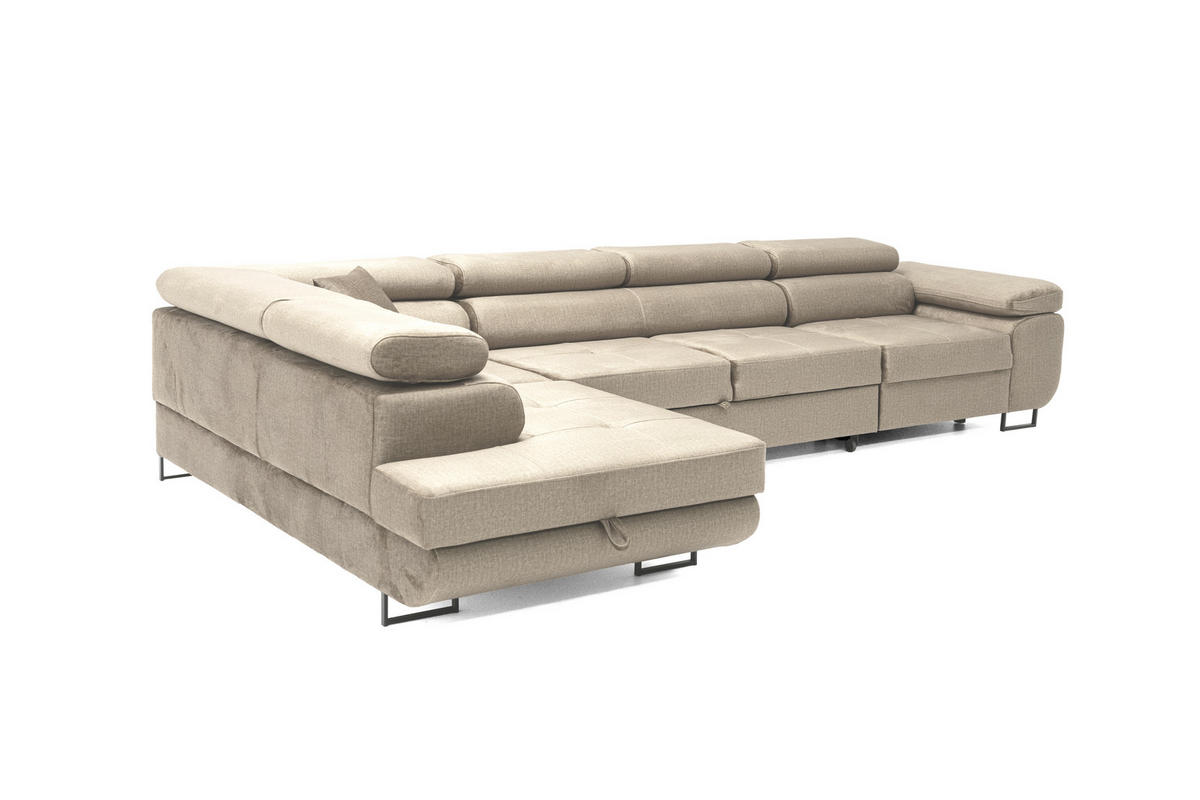 ECKSOFA WILD MAXI Links Beige - Beige, Holz (350/203cm) - Muffo