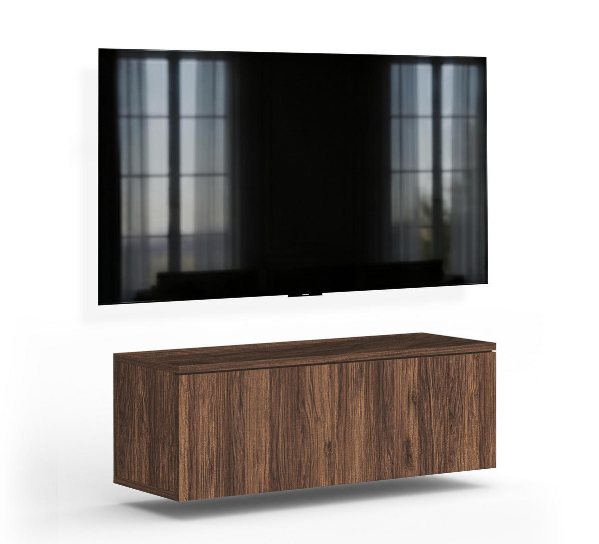 LOWBOARD Barvo 100 Nussbaum Warmia 100/34/32 cm – hängendes TV-Board - Nussbaumfarben, Holzwerkstoff (100/34/32cm) - AX Living