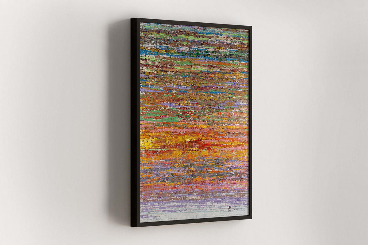 ÖLGEMÄLDE 75/100 cm - Blau/Gelb, Holz/Textil (75/100cm) - KUNSTLOFT