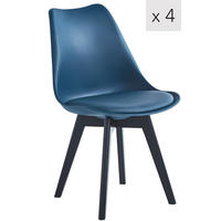 STUHL 4er-Set Polypropylen Blau - Blau, Kunststoff (49/84/53cm) - Nordlys