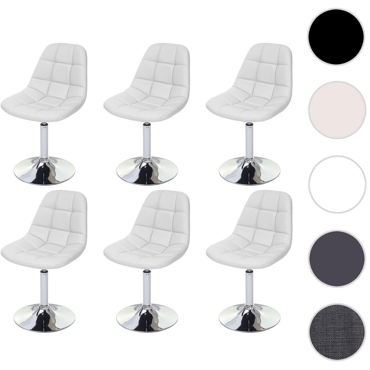 ESSZIMMERSTUHL Weiß 6er-Set - Weiß, Textil (47/84/50cm) - MCW