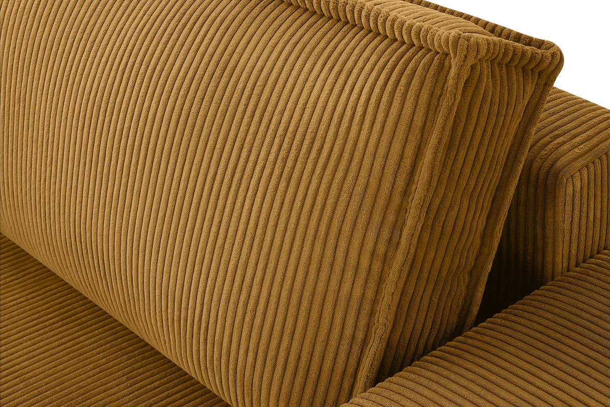 SCHLAFSOFA NAPI in Pet Friendly Cord-Stoff, gelb - Gelb/Schwarz, Textil (228/89/101cm) - KONSIMO®
