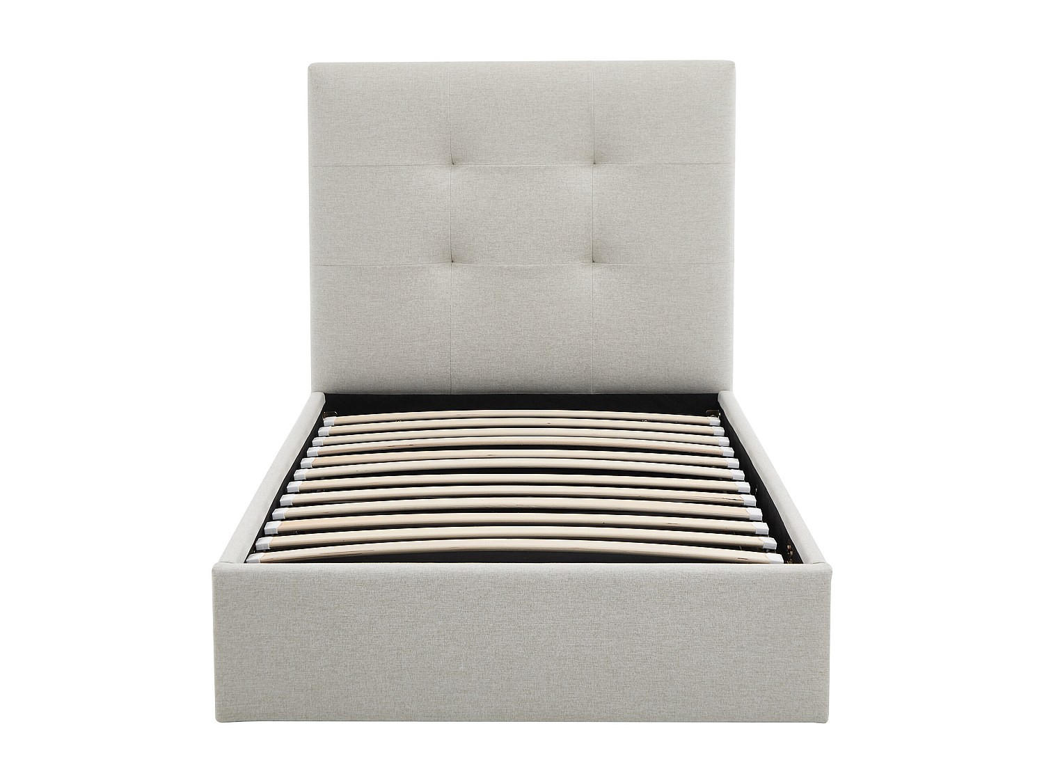 BETT mit Bettkasten - 1 Person - Stoff - Beige - Beige, Textil (90/190cm) - Vente-Unique