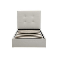 BETT mit Bettkasten - 1 Person - Stoff - Beige - Beige, Textil (90/190cm) - Vente-Unique
