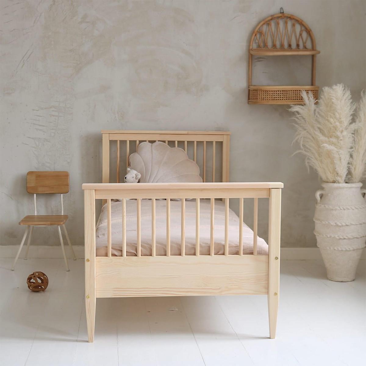 POSTEL 90/190 Daphné Přírodní dřevo - hnědá, dřevo (90/190cm) - Petits-meubles