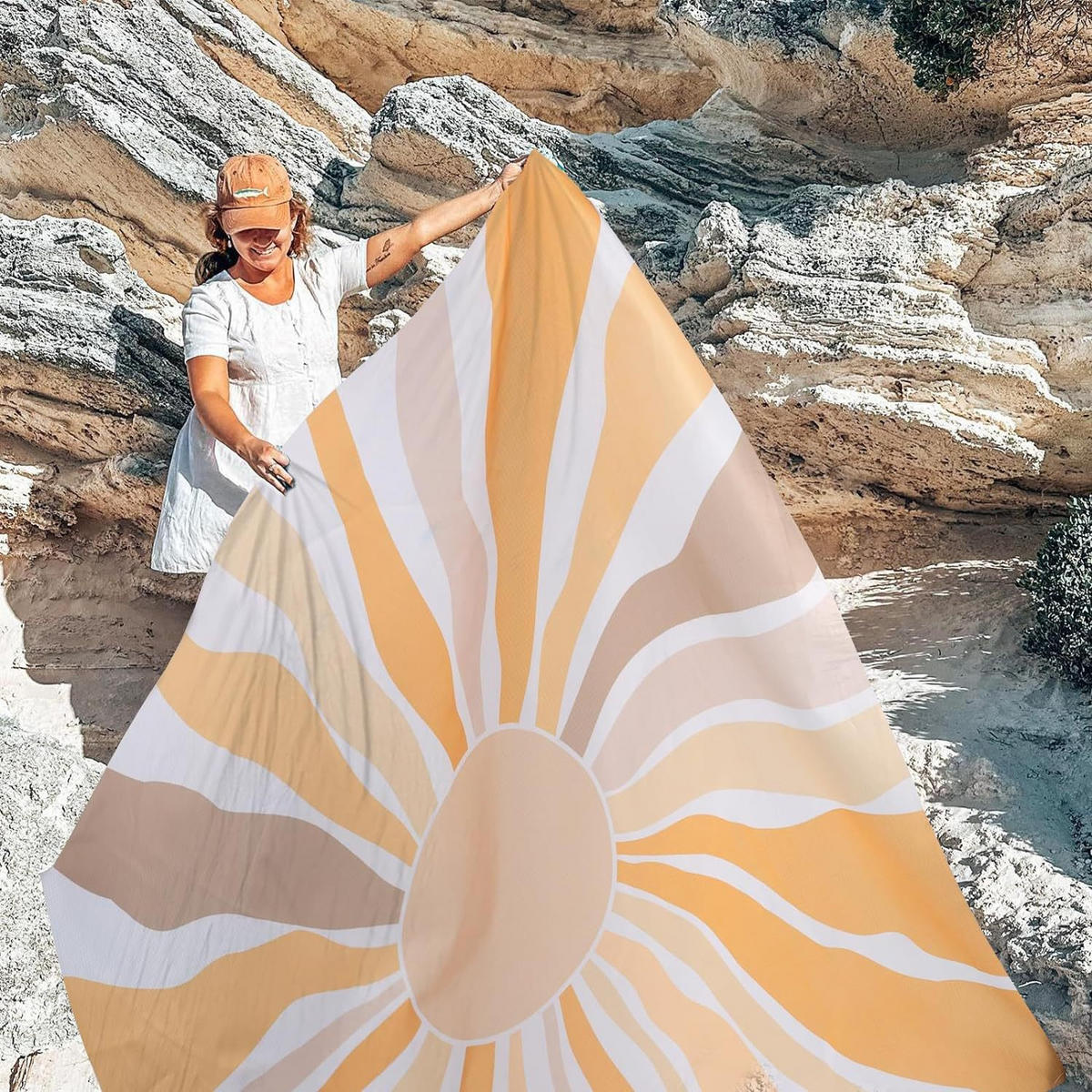 STRANDMATTE Picknickdecke 210*200CM - Orange, Textil (25/20cm)