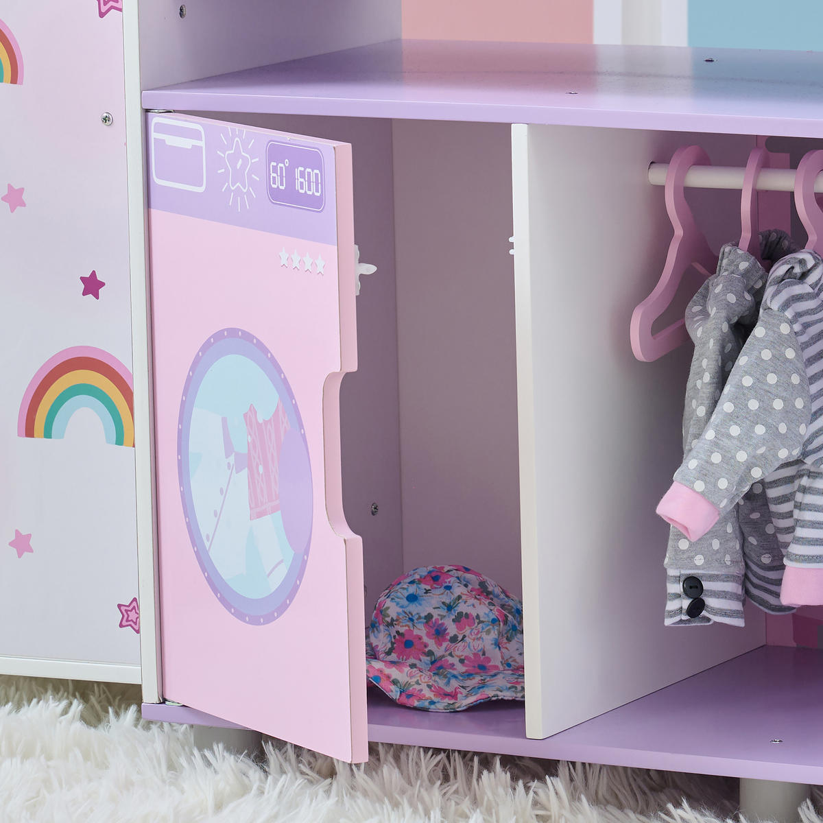 PUPPENPFLEGE Station, 64cm, Lila - Lila, Holz (28/64/93cm) - Teamson Kids