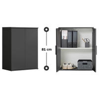 MEHRZWECKSCHRANK Der Kurze - Schwarz, Holzwerkstoff (60/81/34cm) - Mokebo