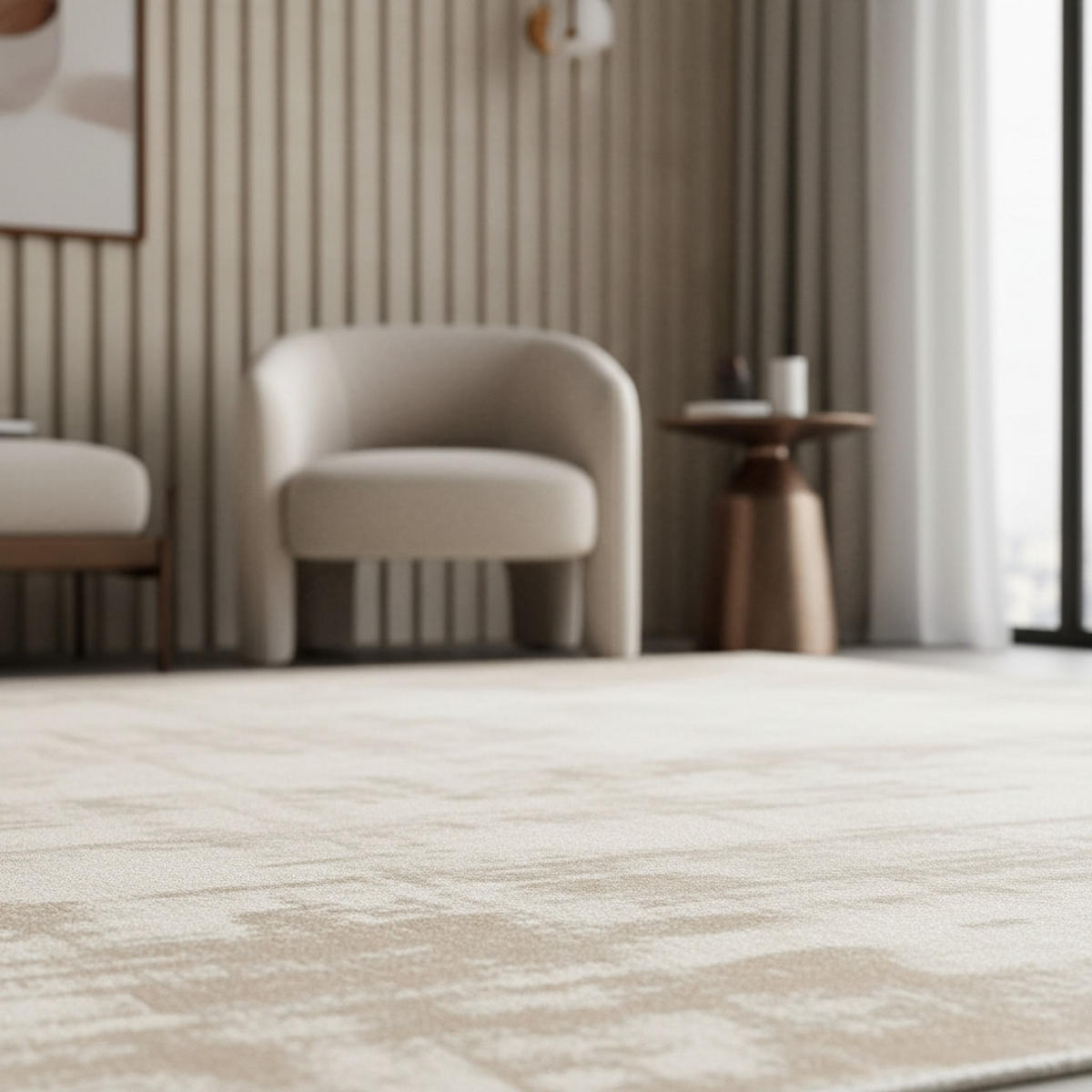TEPPICH Viskose handgewebt zeitloses Design BARI, Beige-Grau 200x290 cm - Beige, Textil (200/290cm) - KADIMA DESIGN