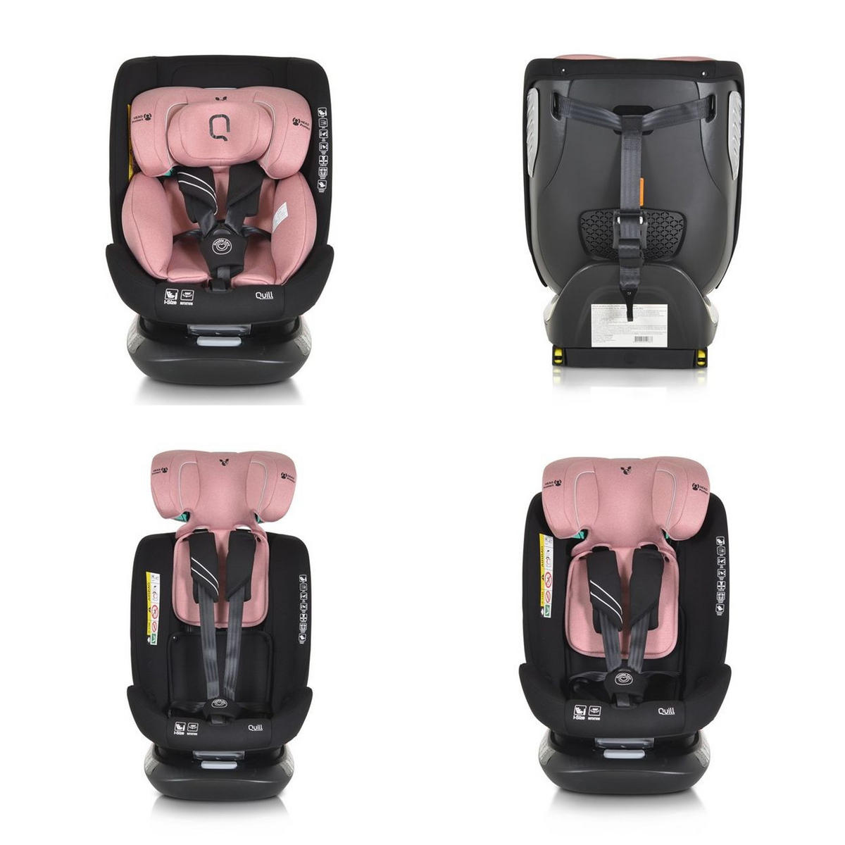 KINDERSITZ i-Size Quill rosa (40-150cm) Gruppe 0/1/2/3, Isofix, 360° drehbar - Rosa, Kunststoff (45/69/53cm) - Cangaroo