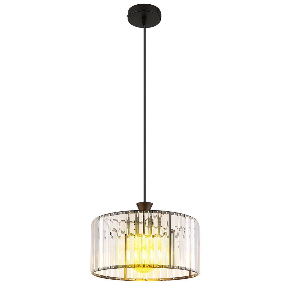 LED HÄNGELEUCHTE Metall Schwarz-matt Kristalle - Schwarz, Metall (31/31/120cm) - Globo Lighting