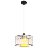 LED HÄNGELEUCHTE Metall Schwarz-matt Kristalle - Schwarz, Metall (31/31/120cm) - Globo Lighting