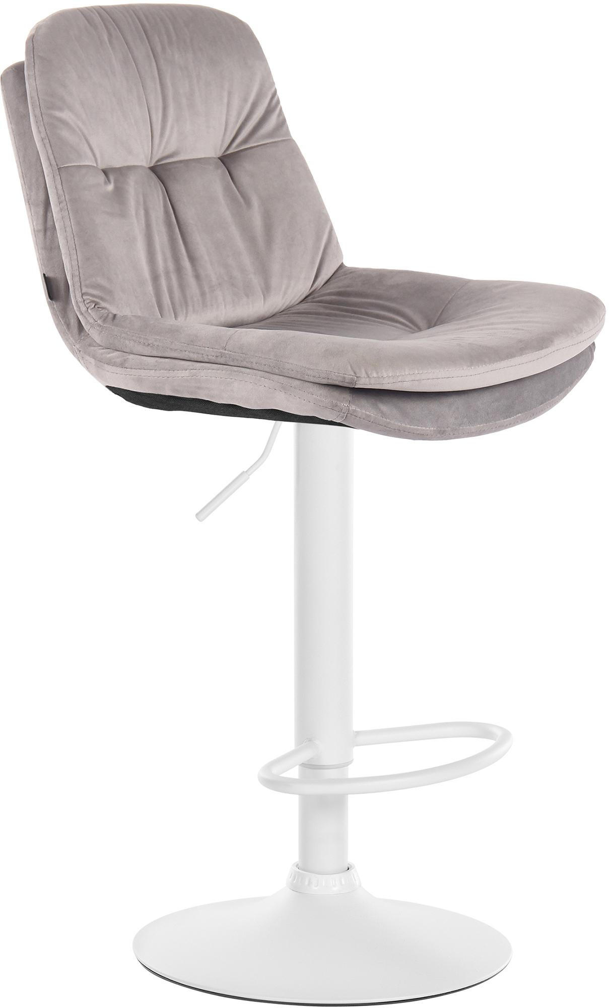 BARHOCKER Samt grau - Schwarz/Grau, Textil (46/94/54cm) - CLP