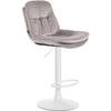 BARHOCKER Samt grau - Schwarz/Grau, Textil (46/94/54cm) - CLP