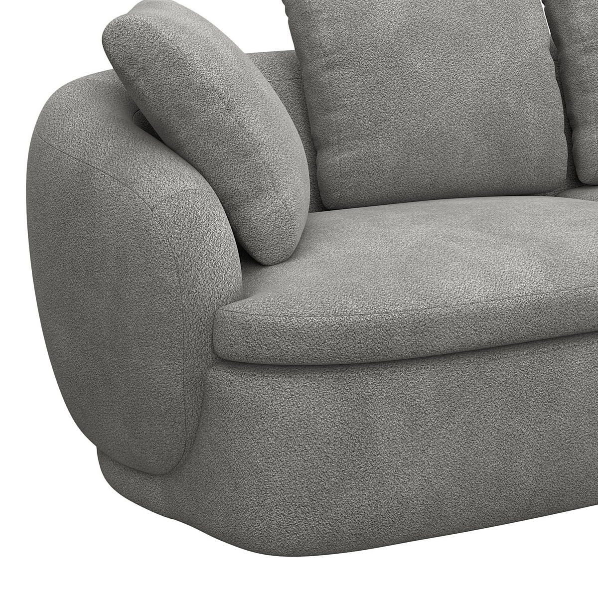 ECKSOFA mit Longchair - Schwarz/Grau, Kunststoff/Textil (217/146cm) - home24