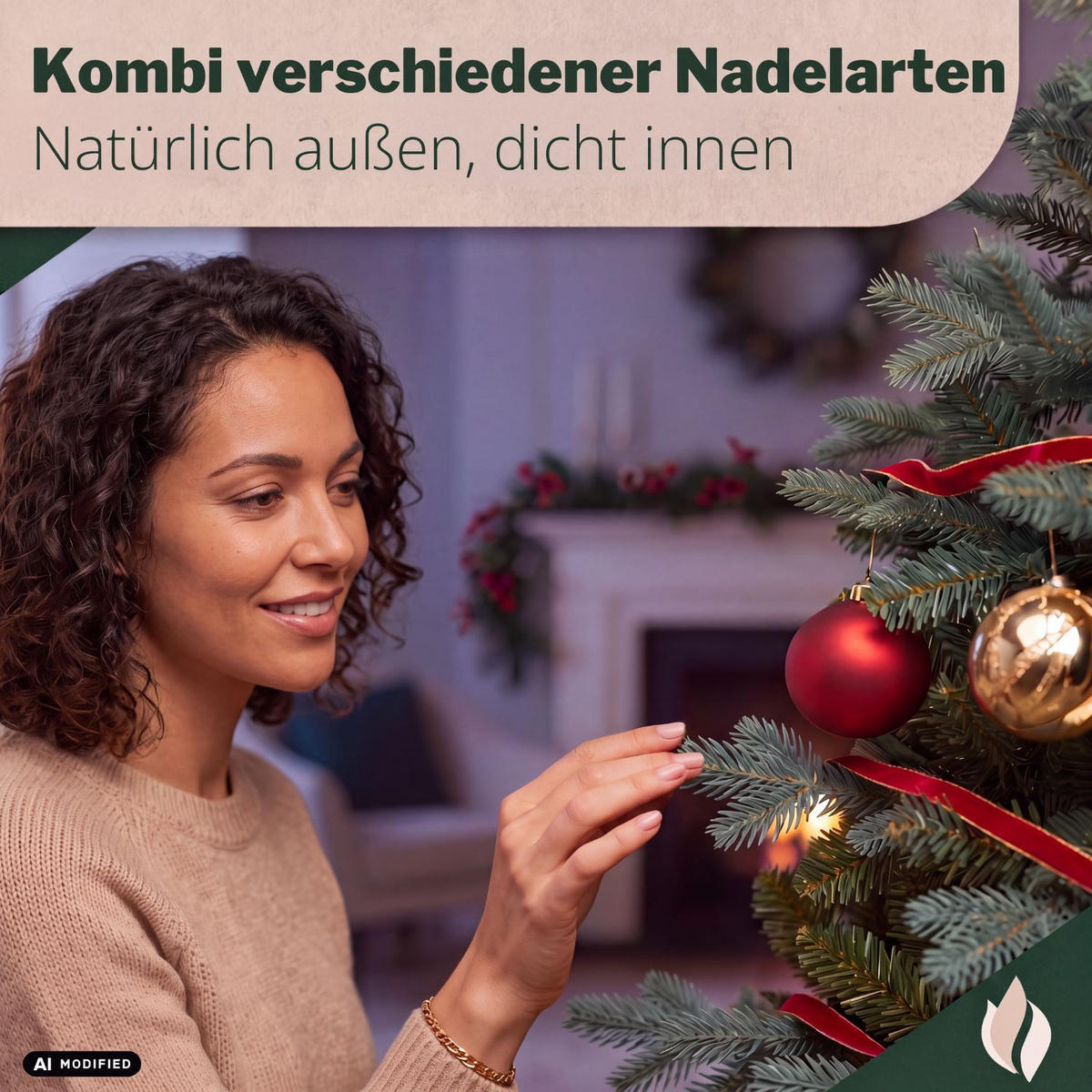 KÜNSTLICHER WEIHNACHTSBAUM OREGON mit Holzständer Höhe 180 cm - Grün, Kunststoff (108/180/108cm) - pink garten
