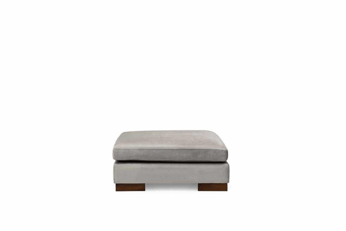 ECKSOFA mit Hocker und Lounge-Design - Walnussfarben/Hellgrau, Holz/Textil (313/193cm) - myHomelando
