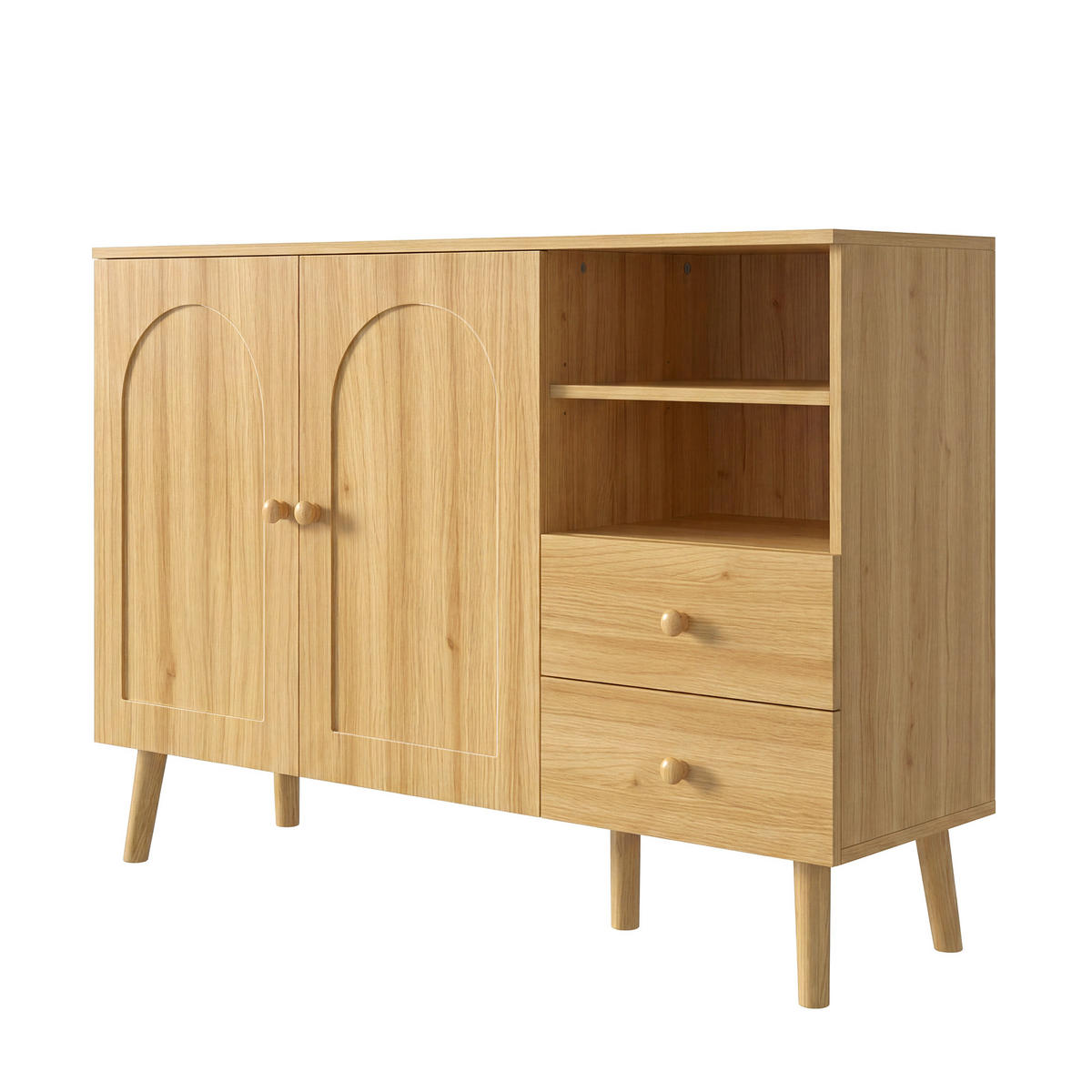 BUFET 118cm cu două laturi, 2 prize, pentru carcasă - culoare naturală, compozit lemnos (118/82/35cm) - Urban Meuble