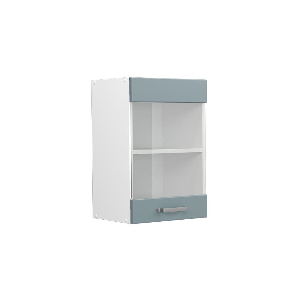 KÜCHENGLASSCHRANK R-Line Blau-Grau 40 cm - Blaugrau/Weiß, Holzwerkstoff (40/60/31cm) - Vicco