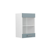 KÜCHENGLASSCHRANK R-Line Blau-Grau 40 cm - Blaugrau/Weiß, Holzwerkstoff (40/60/31cm) - Vicco
