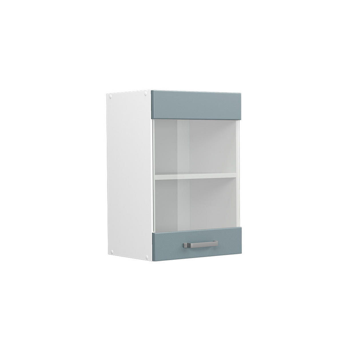 KÜCHENGLASSCHRANK R-Line Blau-Grau 40 cm - Blaugrau/Weiß, Holzwerkstoff (40/60/31cm) - Vicco
