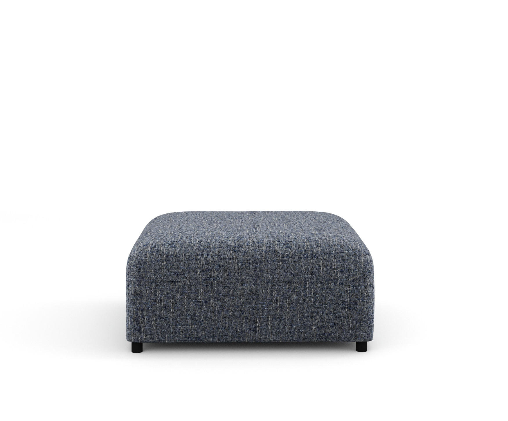 POUF S Zanzibar Marineblau Webstoff - Schwarz/Dunkelblau, Holz/Holzwerkstoff (88/37/88cm) - Maison de Reve