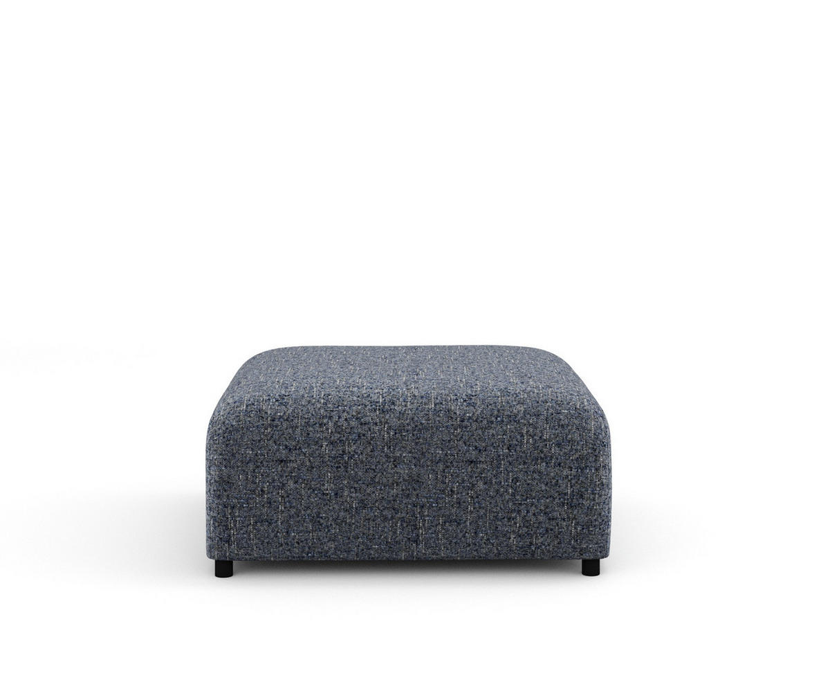POUF S Zanzibar Marineblau Webstoff - Schwarz/Dunkelblau, Holz/Holzwerkstoff (88/37/88cm) - Maison de Reve