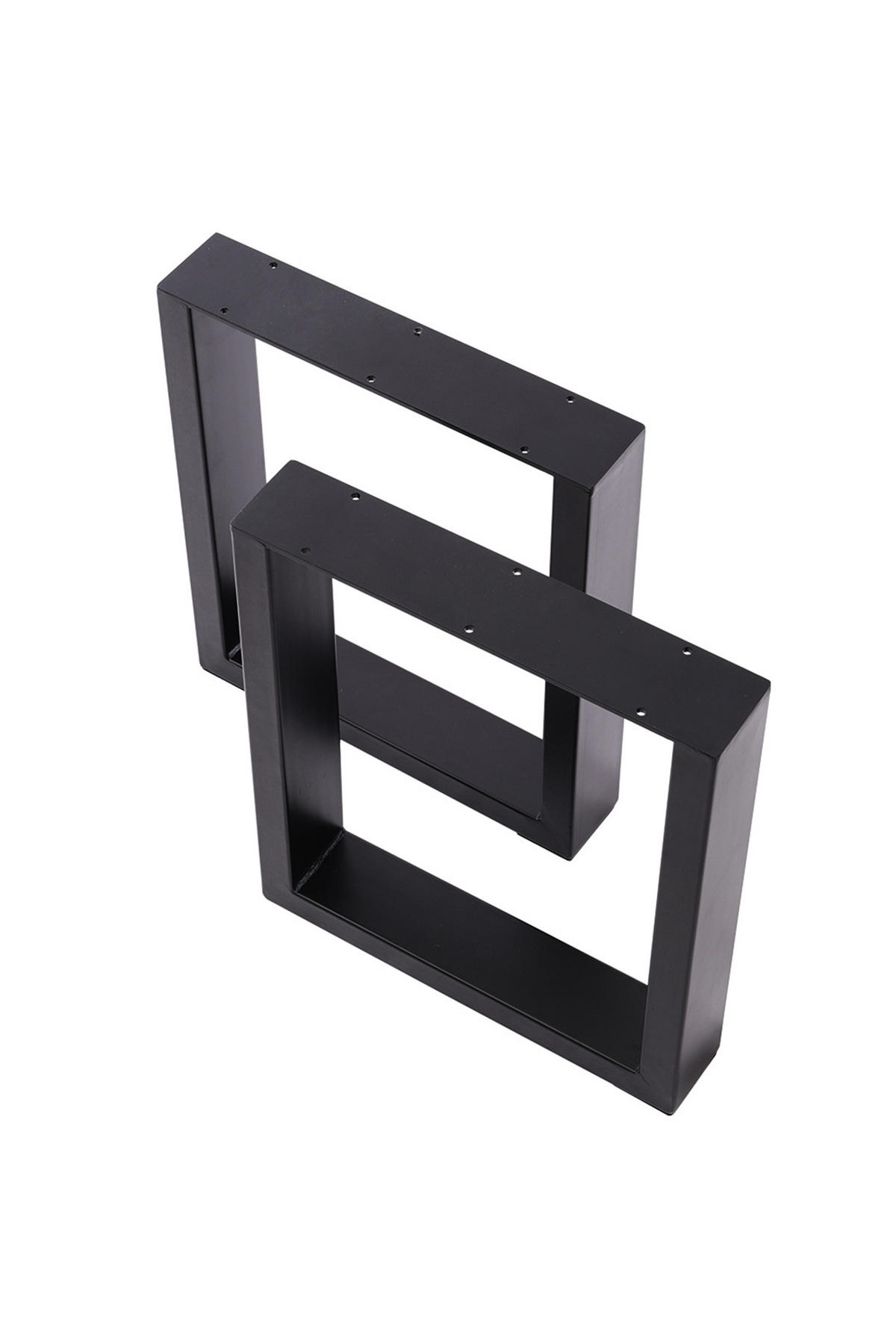 TISCHBEINE 2-tlg Set 40-cm hohe rechteckige aus Eisen in Schwarz Einfache Montage 35 x 7 x 40 cm - Schwarz, Metall (35/40/7cm) - Livingandhome