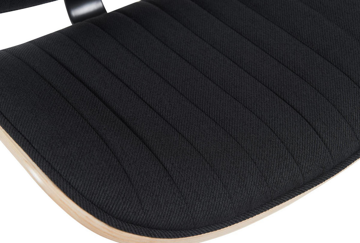 BARHOCKER Stoff natura/schwarz - Chromfarben/Eukalyptusholzfarben, Textil/Metall (50/94/50cm) - CLP