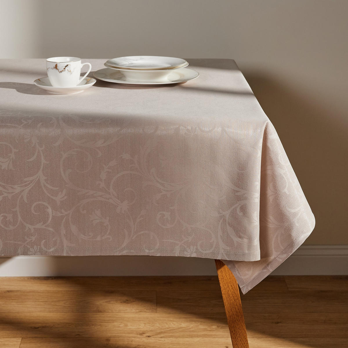 TISCHDECKE Avenis - Ecru, Textil (180/130/1cm) - home&you