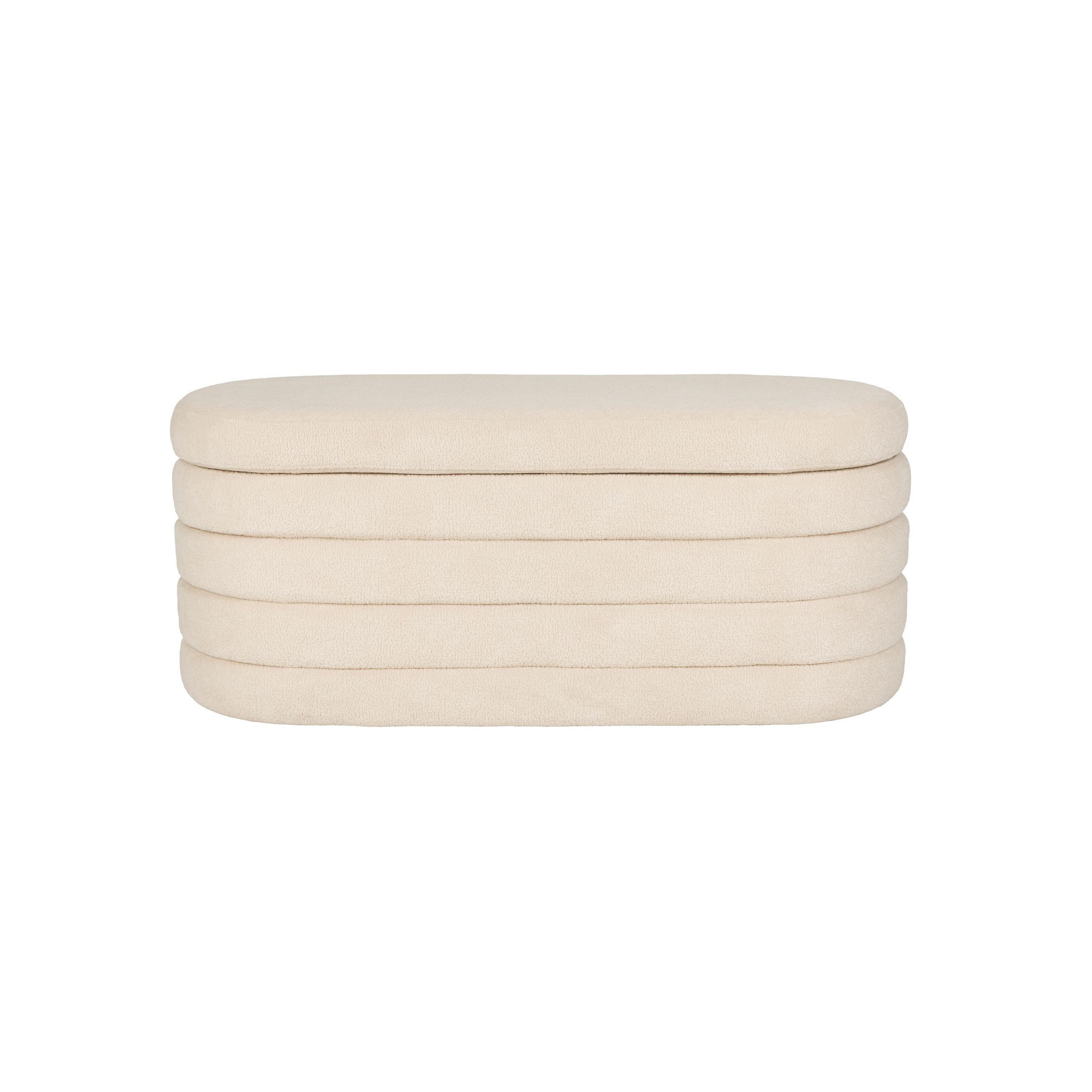 SITZBANK Zuma met Stauraum 114 cm Weiß/ Beige - Beige, Kunststoff (43/47/114cm) - Housecraft Living