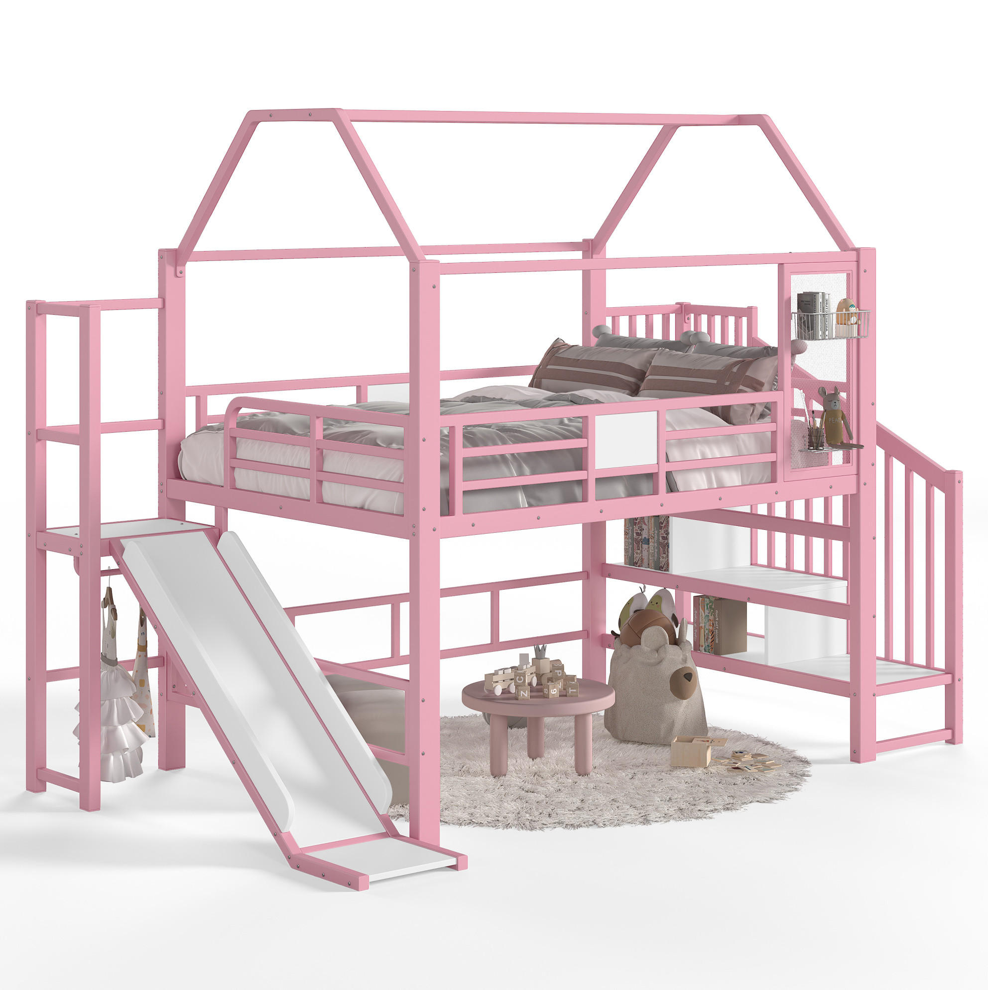 Ivmeu Kinderhochbett Pink 140x200 cm