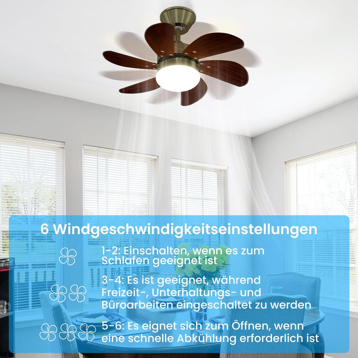 DECKENVENTILATOR Emmerich II 75/75/43cm - Walnussfarben, Metall (75/75/43cm) - Nettlife