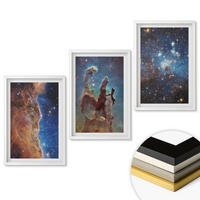 WANDBILDER 3er-Set - 40x60 cm Weißer Rahmen - Weltraumlandschaften von Galaxien - Weiß, Kunststoff (40/60cm) - ArtPrintCave