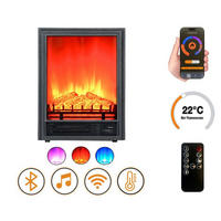 ELEKTROKAMIN 1800 W mit Bluetooth Lautsprecher EF1 - Schwarz, Metall (47.1/61.7/17.1cm) - dlc home