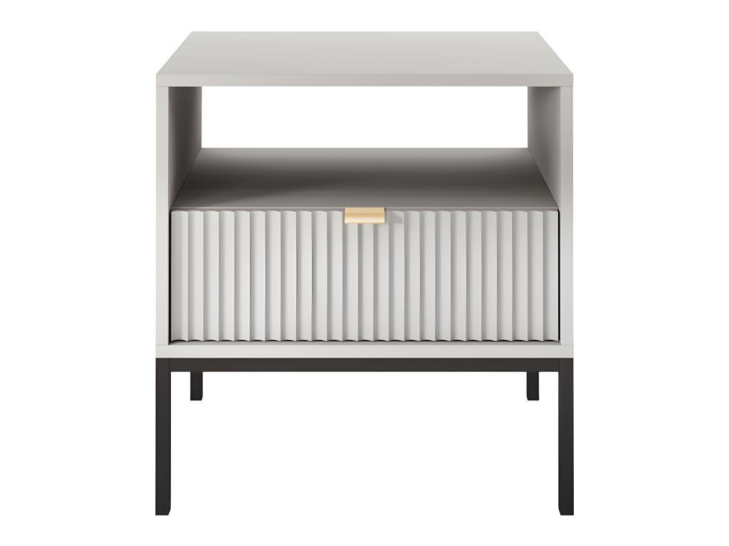 NACHTTISCH mit 1 Schublade & 1 Ablage - Grau - LIOUBA - Hellgrau, Holz (39/56/54cm) - Pascal Morabito