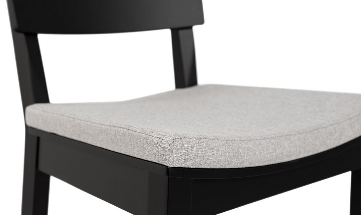 POLSTERSTUHL Eiche massiv - Schwarz, Holz (43/86/50cm) - Vox Möbel