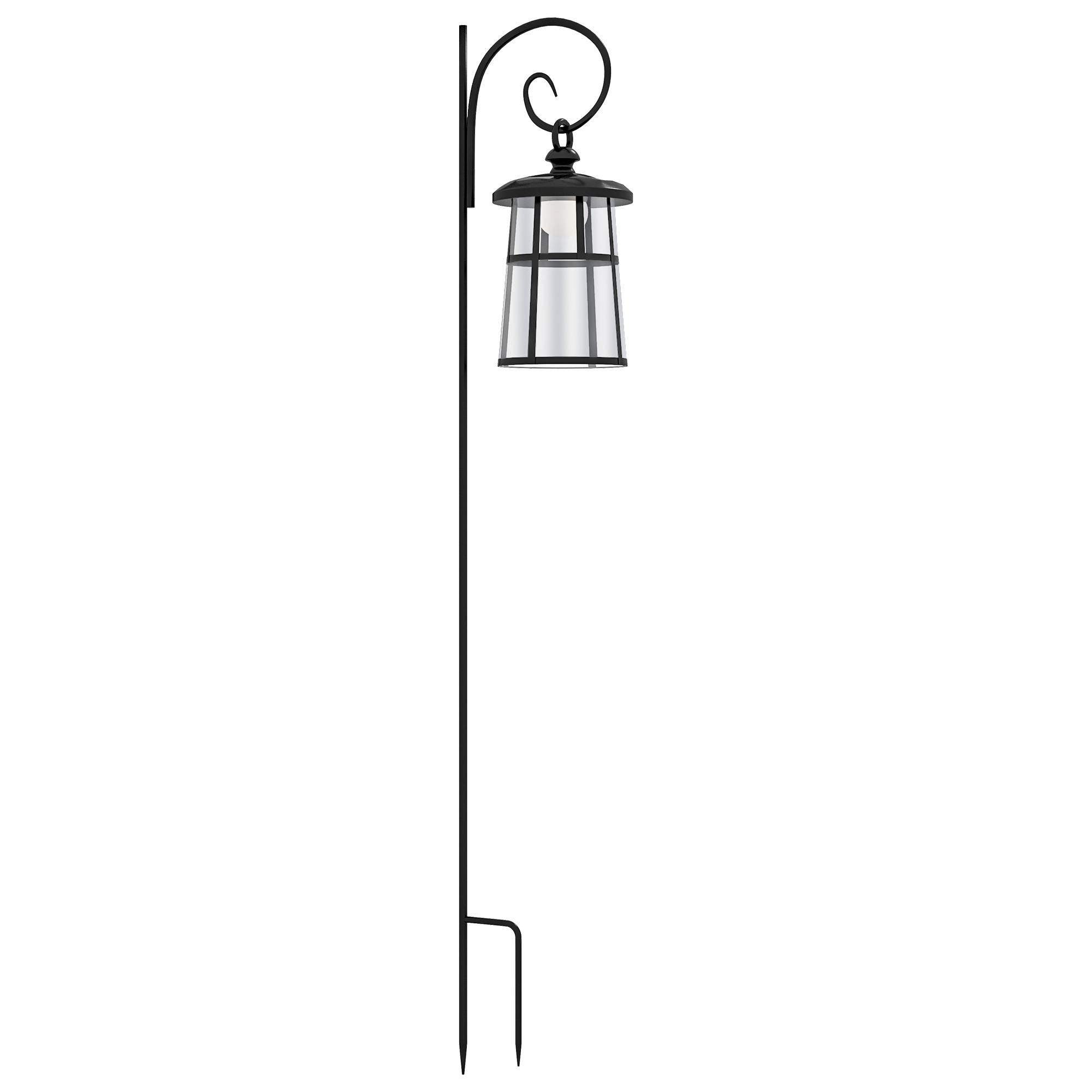 GARTENLATERNE, Schwarz, ABS, Metall - Schwarz, Metall (16.5/21.5/122cm) - Outsunny