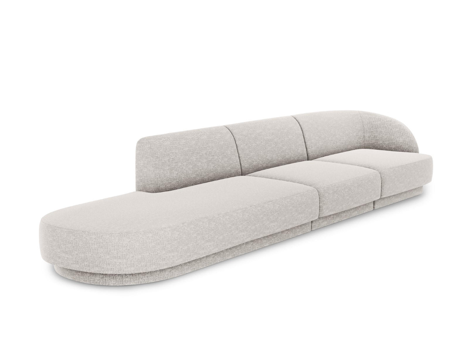 LINKES-SOFA Miley aus Chenille-Stoff hellgrau 4 Sitzplätze - Hellgrau, Textil (90/70/323cm) - Micadoni