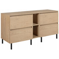 WASCHBECKUNTERSCHRANK SIMPLE mit Beinen 140cm mit Arbeitsplatte und mit einem Regal Eichen Craft - Eiche Artisan, Holz (140/62/46cm) - Rodan